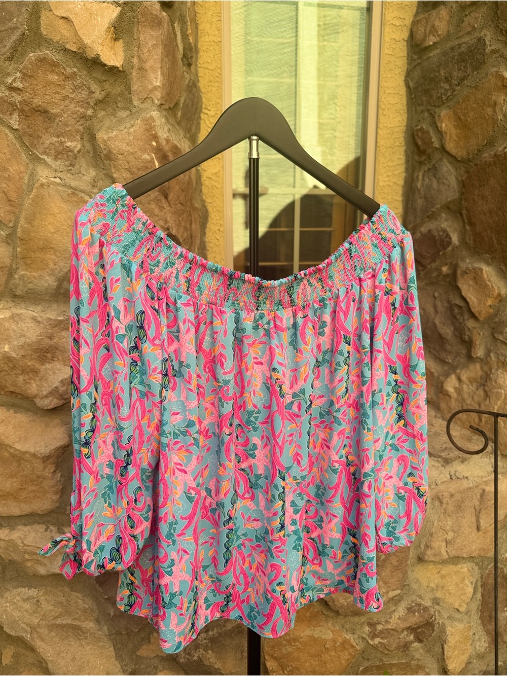 Lilly Pulitzer Maryellen Long Sleeve of the Shoulder Top